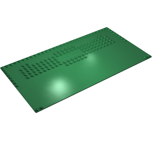 Lego Baseplate 16 x 30 with Set 080 Yellow House Print / Green