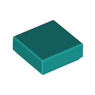 Lego Tile 1 x 1 with Groove / Dark Turquoise