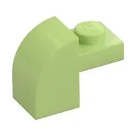 Brick Curved 1 x 2 x 1 1/3 with Curved Top / Yellowish Green