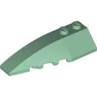 Brick Wedged, Curved 6 x 2 Left, Inner Ridges / Sand Green