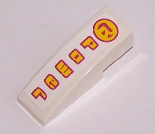 Lego Slope, Curved 3 x 1 with Power Pattern (Sticker) - Set 8131