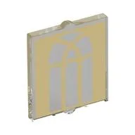Glass for Window 1 x 2 x 2 flat with Arched Tan Window Print / Trans-Clear