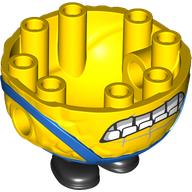 Lego Minion Body, Extra Large Round with Grinning Teeth, Blue Overalls print / Yellow