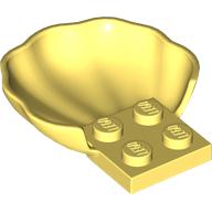 Lego Animal Body Part, Clam / Scallop Half Shell with 4 Studs / Bright Light Yellow