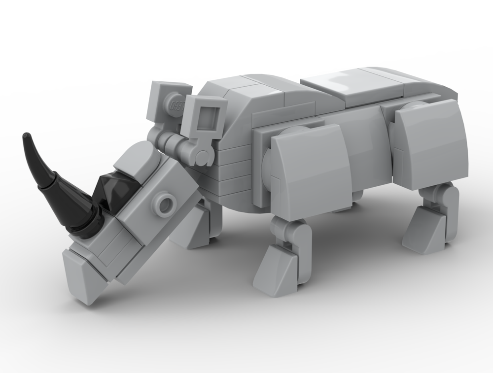 Lego White Rhino - Minifig-Scale