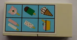 Stickered Assembly 4 x 2 with Six Ice Creams Pattern (Sticker) - Set 6414