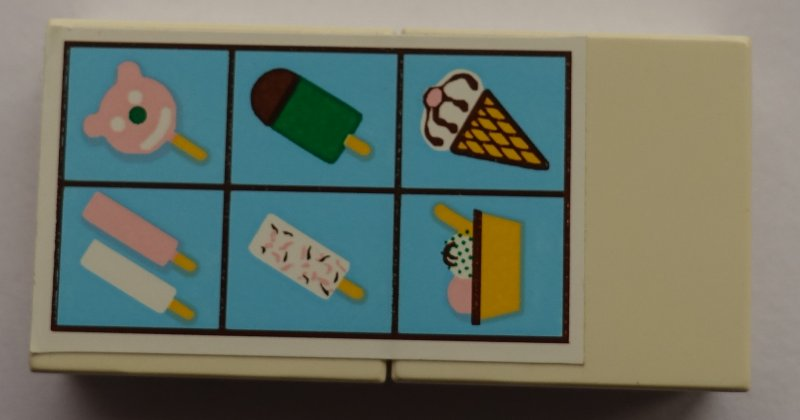 Lego Stickered Assembly 4 x 2 with Six Ice Creams Pattern (Sticker) - Set 6414