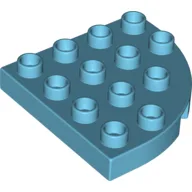 Duplo Plate Round Corner 4 x 4 / Medium Azure