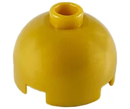 Brick, Round 2 x 2 Dome Top / Pearl Gold