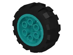 Wheel 20 x 30 Balloon Medium, with Black Tire 20 x 30 Balloon Medium (6582 / 6581) / Dark Turquoise