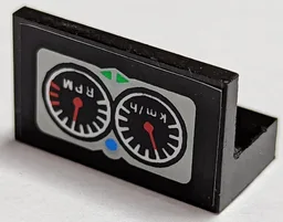 Panel 1 x 2 x 1 with Two Gauges and 'km/h' and 'RPM' Pattern (Sticker) - Set 8422