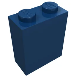 Brick 1 x 2 x 2 with Inside Axle Holder / Dark Blue