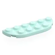 Plate Round Corners 2 x 6 Double / Light Aqua