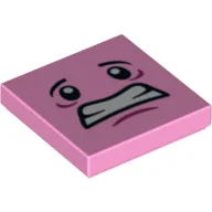 Tile 2 x 2 with Face Print / Bright Pink