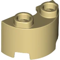 Brick Round, Half 1 x 2 / Tan