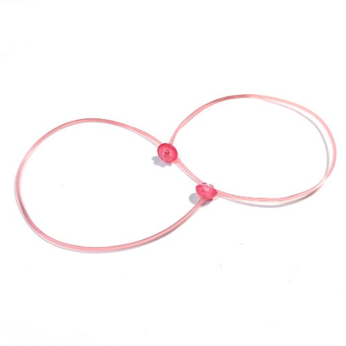 Lego Clikits Cord, Jelly String, 375mm, with Same Colored Caps / Trans-Pink