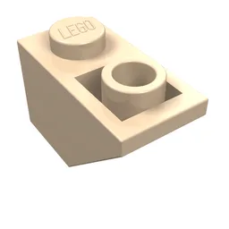 Brick Sloped Inverted 45° 2 x 1 / Light Nougat
