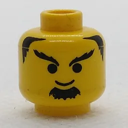 Minifig Head Knight, Bushy Goatee and Eyebrows Print [Blocked Open Stud] / Yellow
