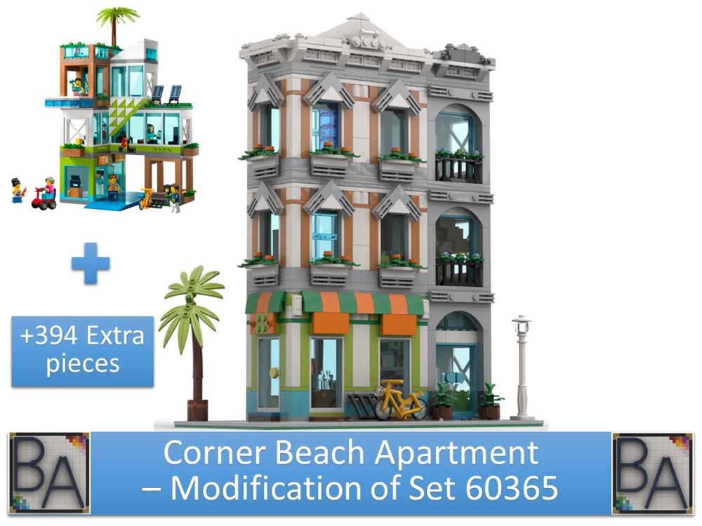Lego Corner Beach Apartment - Modification of set 60365