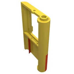 Door 1 x 4 x 5 Train Left with Red Bottom Half Print / Yellow