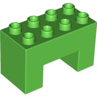 Lego Duplo Brick 2 x 4 x 2 with 2 x 2 Square Arch / Bright Green