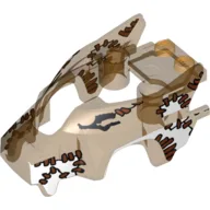 Fairing, Fly Wheel, Wolf Shape with White Patches and Brown Stitch Markings Print / Trans-Orange