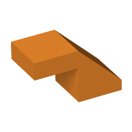 Lego Brick Sloped 45° 2 x 1 with 2/3 Inverted Cutout and no stud / Orange