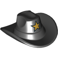 Lego Hat, Cowboy with Gold Star Print