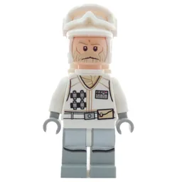 Rebel Trooper in Hoth Uniform, White Hat, White Jacket, Tan Beard, Backpack