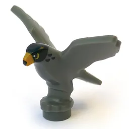 Animal, Bird, Falcon with Black Head, Yellow Beak Print / Dark Bluish Gray