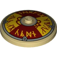 Dish 4 x 4 Inverted [Radar] with Viking Shield Dark Red / Yellow Rune Print