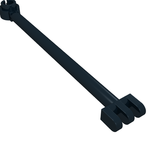 Lego Hinge Bar 8L with 3 Fingers and Open End Stud / Black