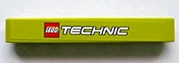 Technic, Liftarm Thick 1 x 7 with LEGO TECHNIC Logo on Lime Background Pattern (Sticker) - Set 8256