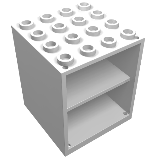 Lego Homemaker Cupboard 4 x 4 x 4 with Door Holder Holes / White