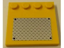 Tile, Modified 4 x 4 with Studs on Edge with 4 Black Rivets on Silver Tread Plate Pattern (Sticker) - Set 7685