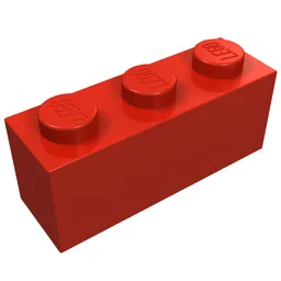 Brick 1 x 3 / Red