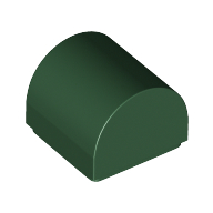 Lego Brick Curved 1 x 1 x 2/3 Double Curved Top, No Studs / Dark Green