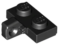 Hinge Plate 1 x 2 Locking with 1 Finger on Side, with Groove / Black