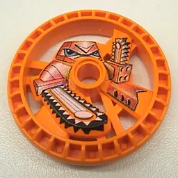 Technic Disc 5 x 5 Notched, Chain-Saw Print / Orange