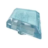 Tile Special 1 x 2 Diamond Plain / Opal Trans-Light Blue