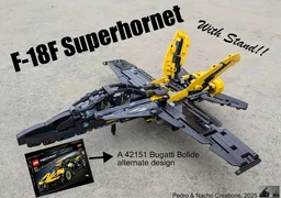 F-18F Superhornet with Stand! (42151 Bugatti Bolide)
