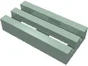 Tile Special 1 x 2 Grille with Bottom Groove / Sand Green