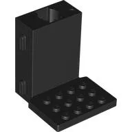 Brick Special 6 x 6 x 5 with Gear Hole, 3 x 4 Plate [Plain] / Black