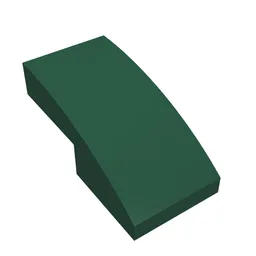 Brick Curved 2 x 1 No Studs [1/2 Bow] / Dark Green