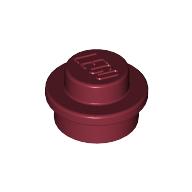 Lego Plate Round 1 x 1 with Solid Stud / Dark Red