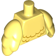 Lego Torso with Bird Wings and Orange Feather print / Bright Light Yellow