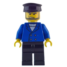 Man, Blue Jacket over White Sweater, Black Hat, Beard