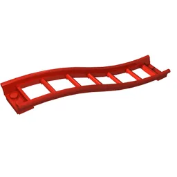 Vehicle Track, Roller Coaster Ramp Small, 3 Bricks Elevation / Red