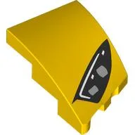 Brick Wedged, Curved 3 x 2 with Stud Notch Left with Headlight Print