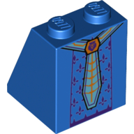 Lego Brick Sloped 65° 2 x 2 x 2 with Bottom Tube and Robe with Bright Light Blue Belt and Magenta Fleur De Lis Print / Blue